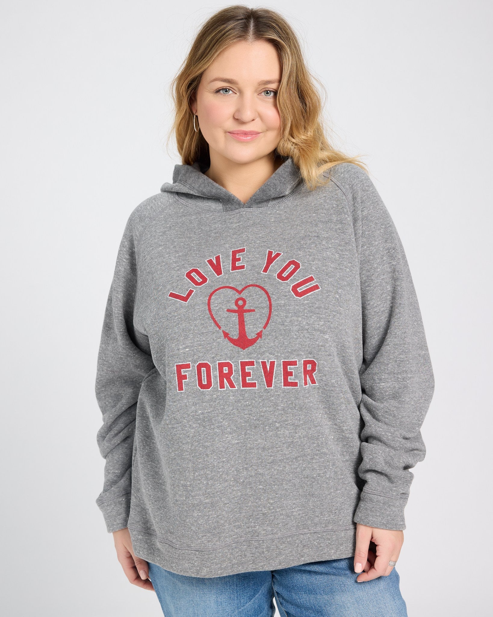 Heather Grey $|& SEAS Love You Forever Graphic Hoodie - SOF Front