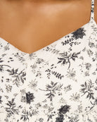 White/Black $|& Skies Are Blue Print Midi Dress - SOF Full Front