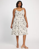White/Black $|& Skies Are Blue Print Midi Dress - SOF Front