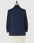 Oxford Blue $|& Skies Are Blue Recycled Shirred Sleeve Blazer - Hanger Side