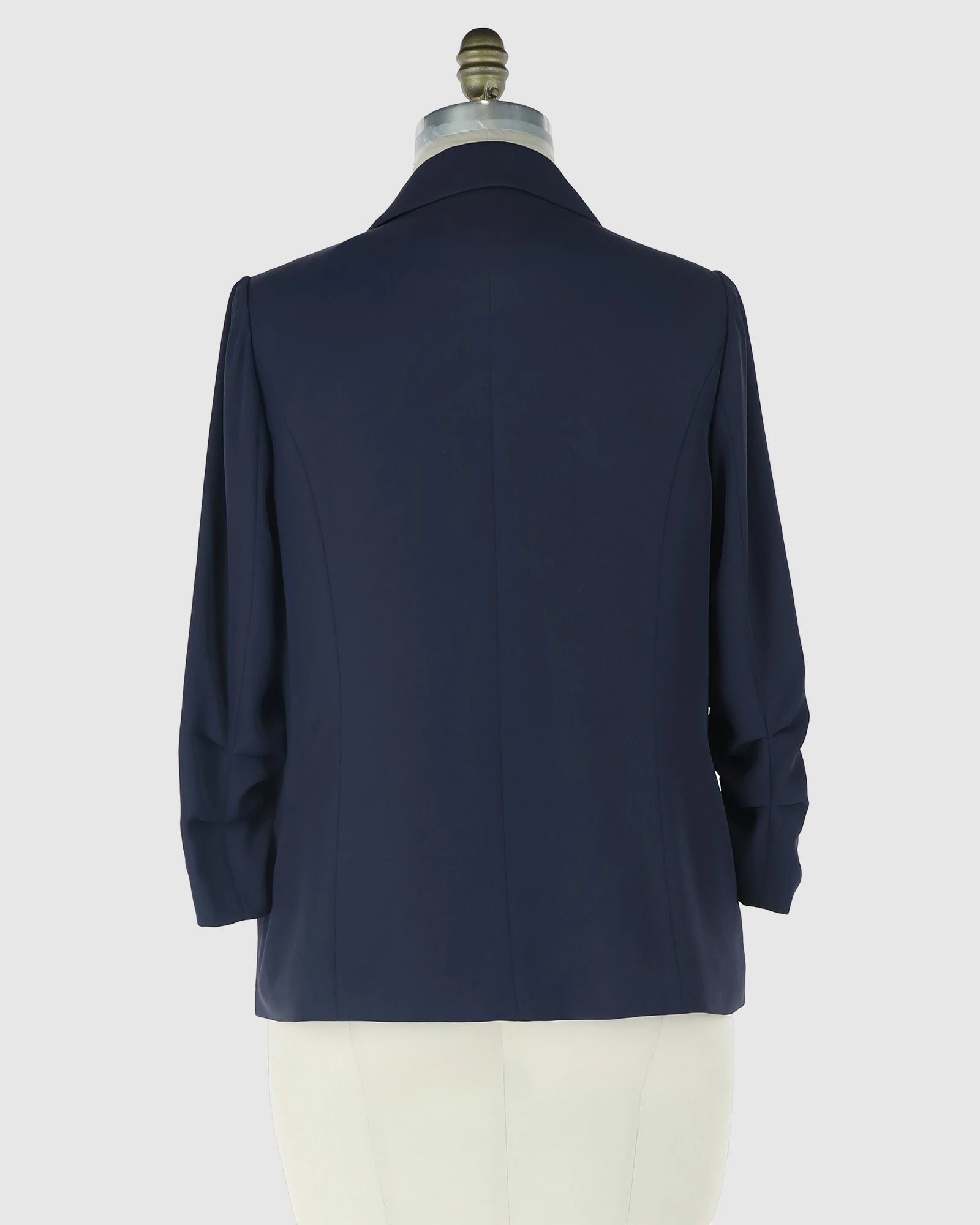 Oxford Blue $|& Skies Are Blue Recycled Shirred Sleeve Blazer - Hanger Side