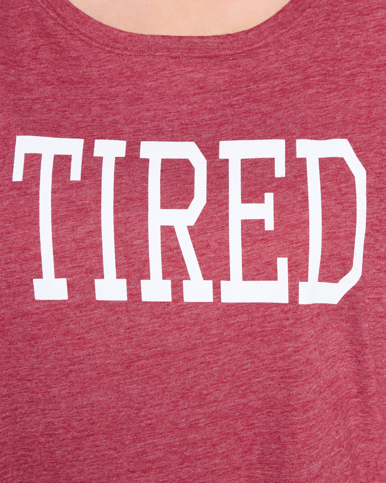 Merlot $|& SEAS Tired Graphic Sleep Tee - SOF Full Front