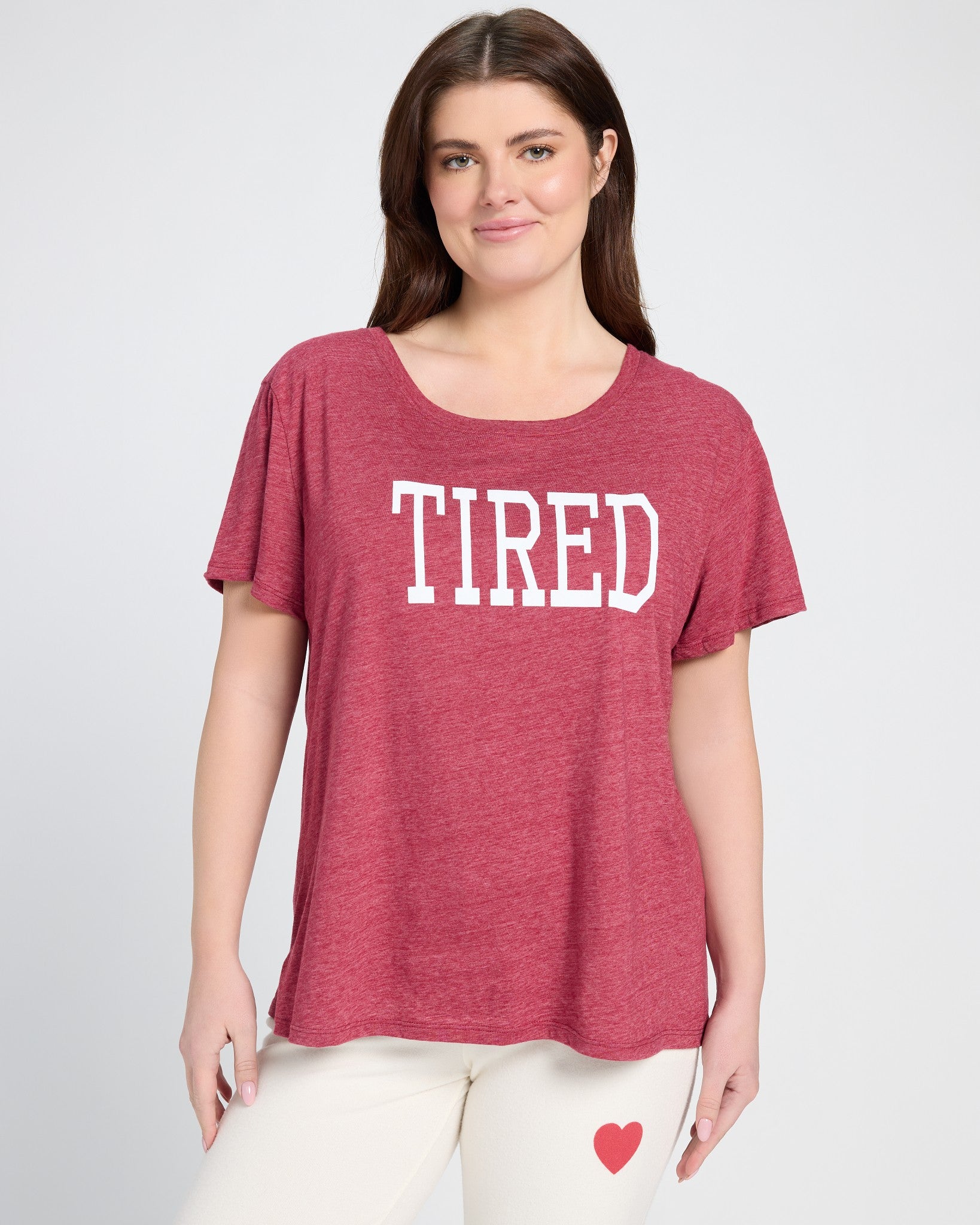 Merlot $|& SEAS Tired Graphic Sleep Tee - SOF Front
