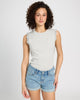 Bridget Crew Neck Sleeveless Ruffle Detail Top