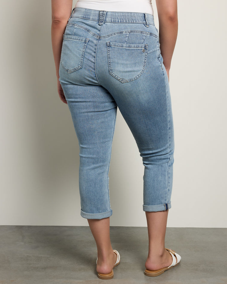 Light Blue $|& Democracy Absolution Cuffed Ankle Skimmer Jeans - SOF Back