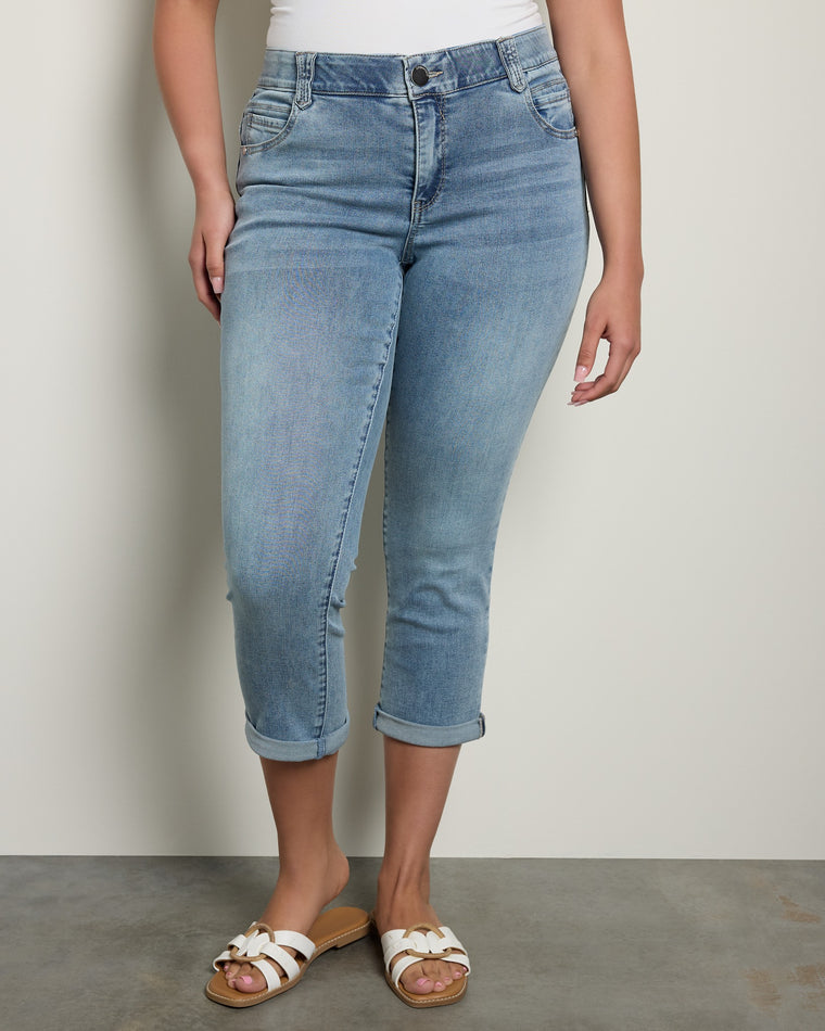 Light Blue $|& Democracy Absolution Cuffed Ankle Skimmer Jeans - SOF Front