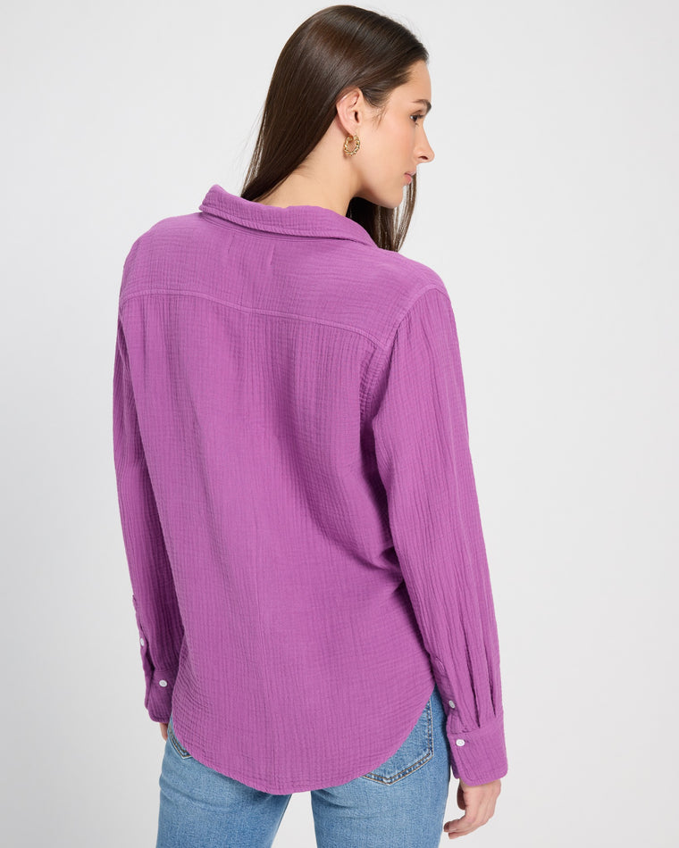 Cattleya Orchid $|& Dear John Gaia Button Up Long Sleeve Collared Shirt - SOF Back