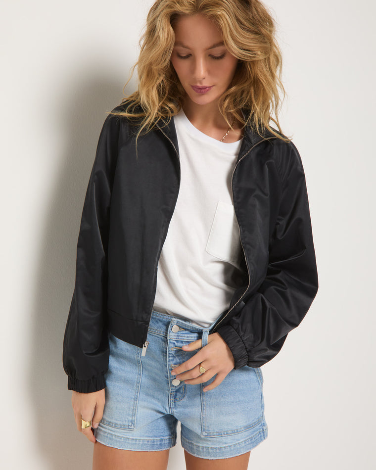 Black $|& SEAS Golden Hour Bomber Jacket - VOF Front