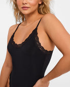 Black $|& Fleur't Thong Bodysuit - Hanger Back