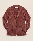 Cinnamon Stripe $|& SEAS Marina Linen Blend Blazer - Hanger Detail