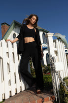 Black $|& SEAS Sail Away Ponte Jacket - SOF Side