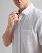 White $|& Rhone Commuter Seersucker Short Sleeve Button Down - Hanger Back