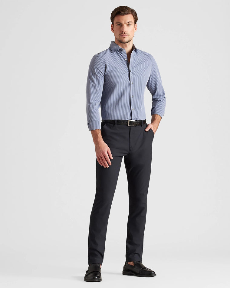 Dark Blue Stripe $|& Rhone State Of Mind Shirt - Slim Fit - VOF Detail