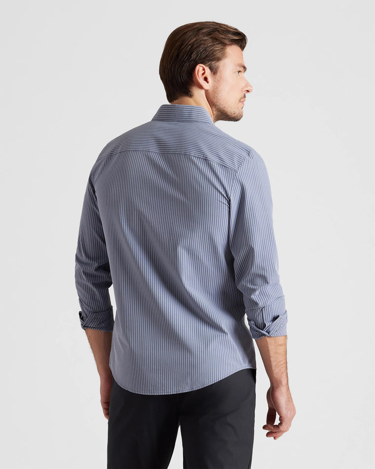 Dark Blue Stripe $|& Rhone State Of Mind Shirt - Slim Fit - Hanger Side