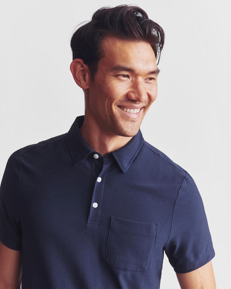 Navy Heather $|& Rhone Wfh Polo - Hanger Back