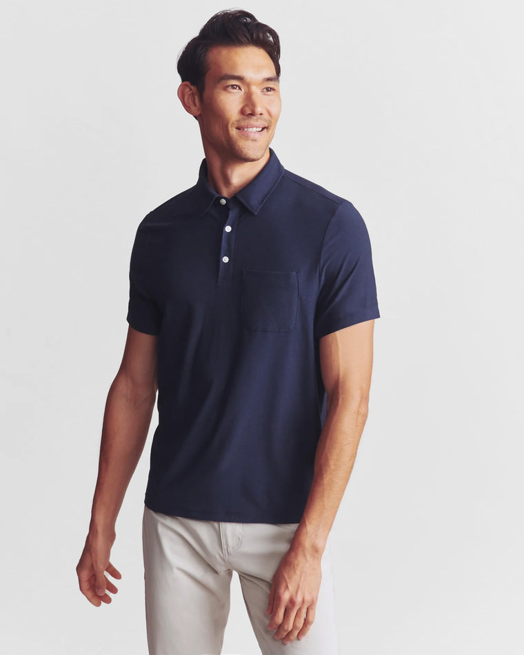 Navy Heather $|& Rhone Wfh Polo - VOF Detail