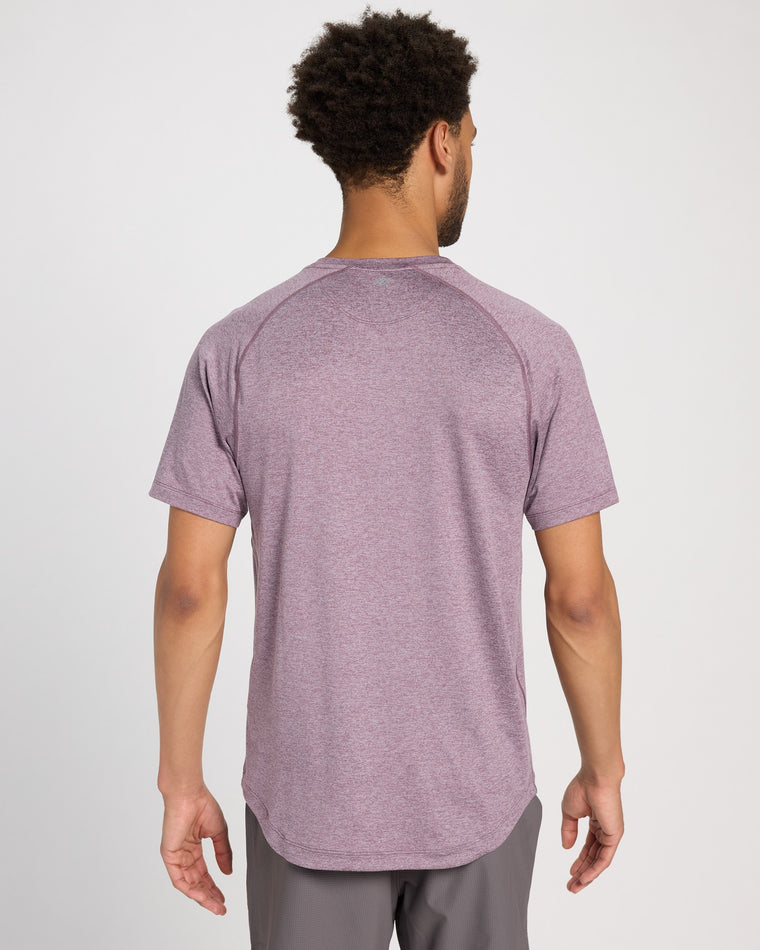 Shadow Plum/Gray Stone Heather $|& Rhone Atmosphere Tee - SOF Back