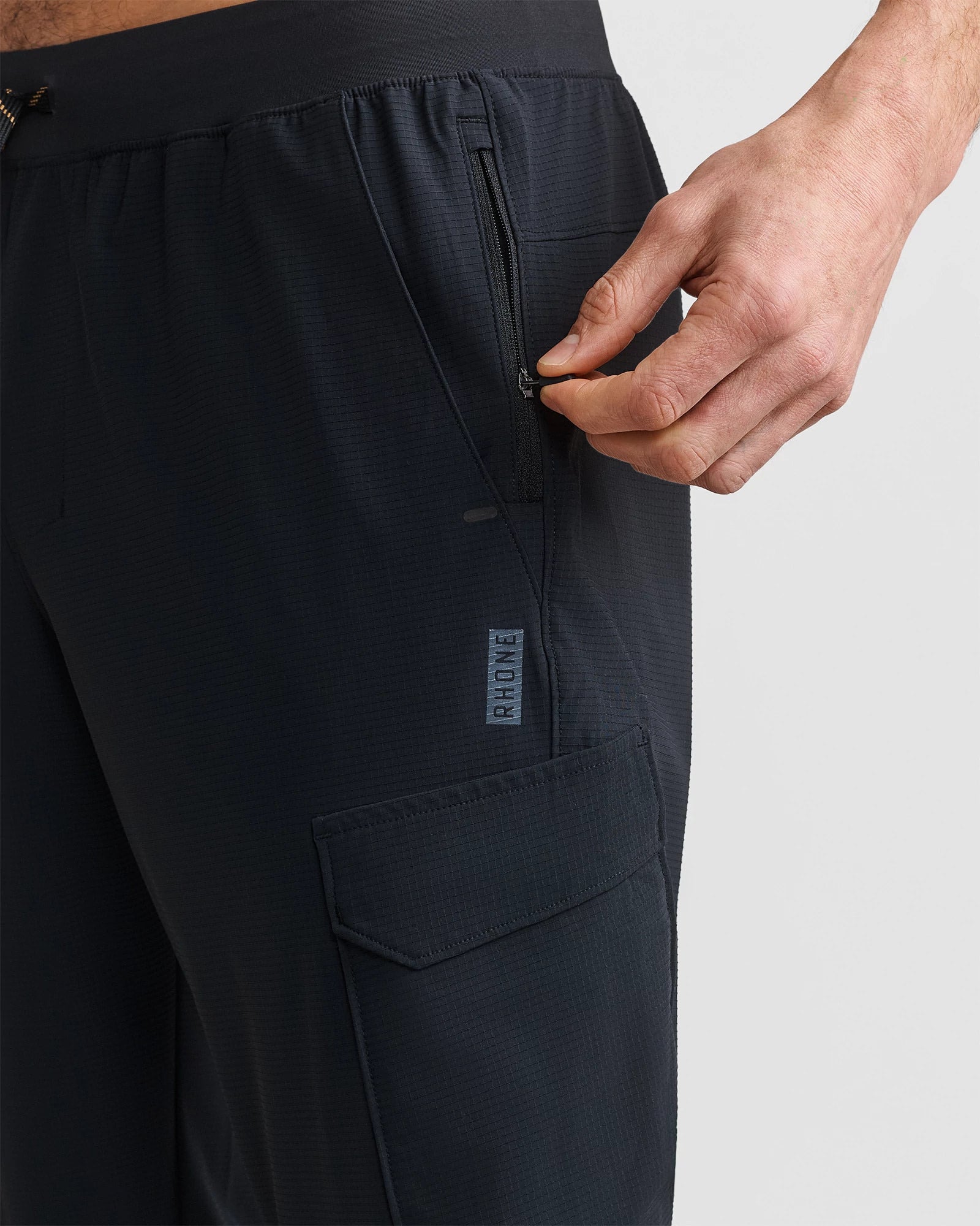 Black $|& Rhone Invictus Ripstop Pant - Hanger Side