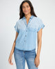 Short Sleeve Button Front Blouse