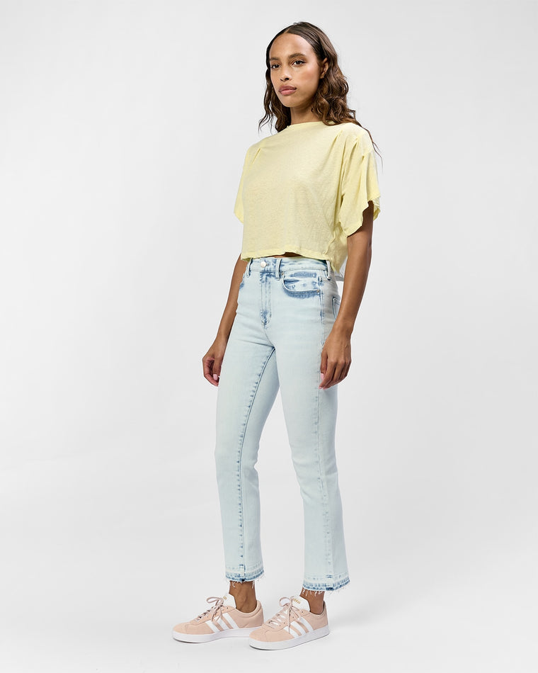Oceanside Blue $|& Dear John Frankie High Rise Straight Leg Jeans - Hanger Front