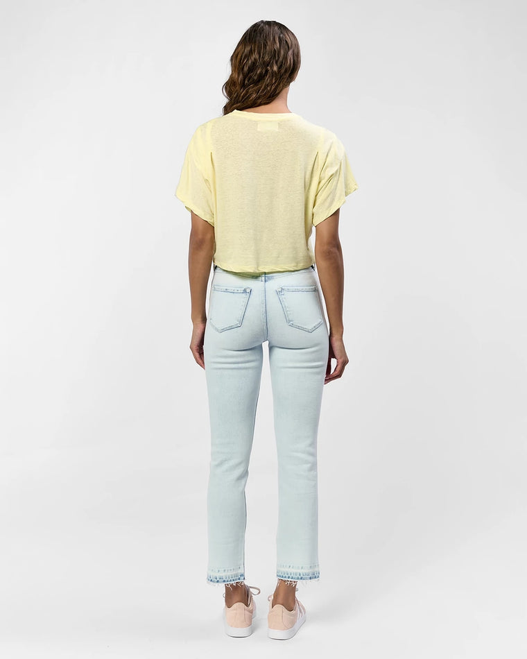 Oceanside Blue $|& Dear John Frankie High Rise Straight Leg Jeans - Hanger Side