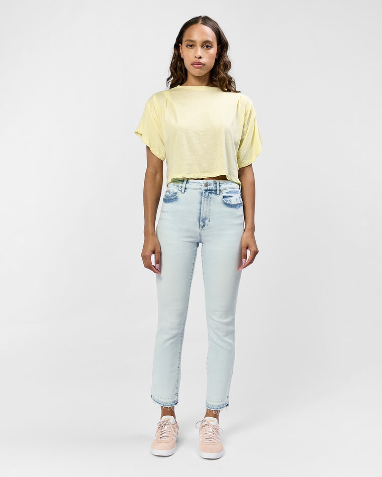 Oceanside Blue $|& Dear John Frankie High Rise Straight Leg Jeans - VOF Detail