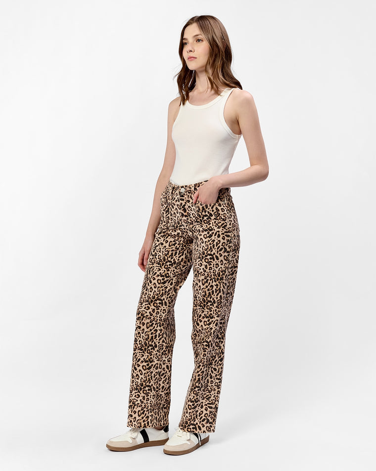 Safari Leopard $|& Dear John Taylor High Rise Straight Leg Jeans - Hanger Front