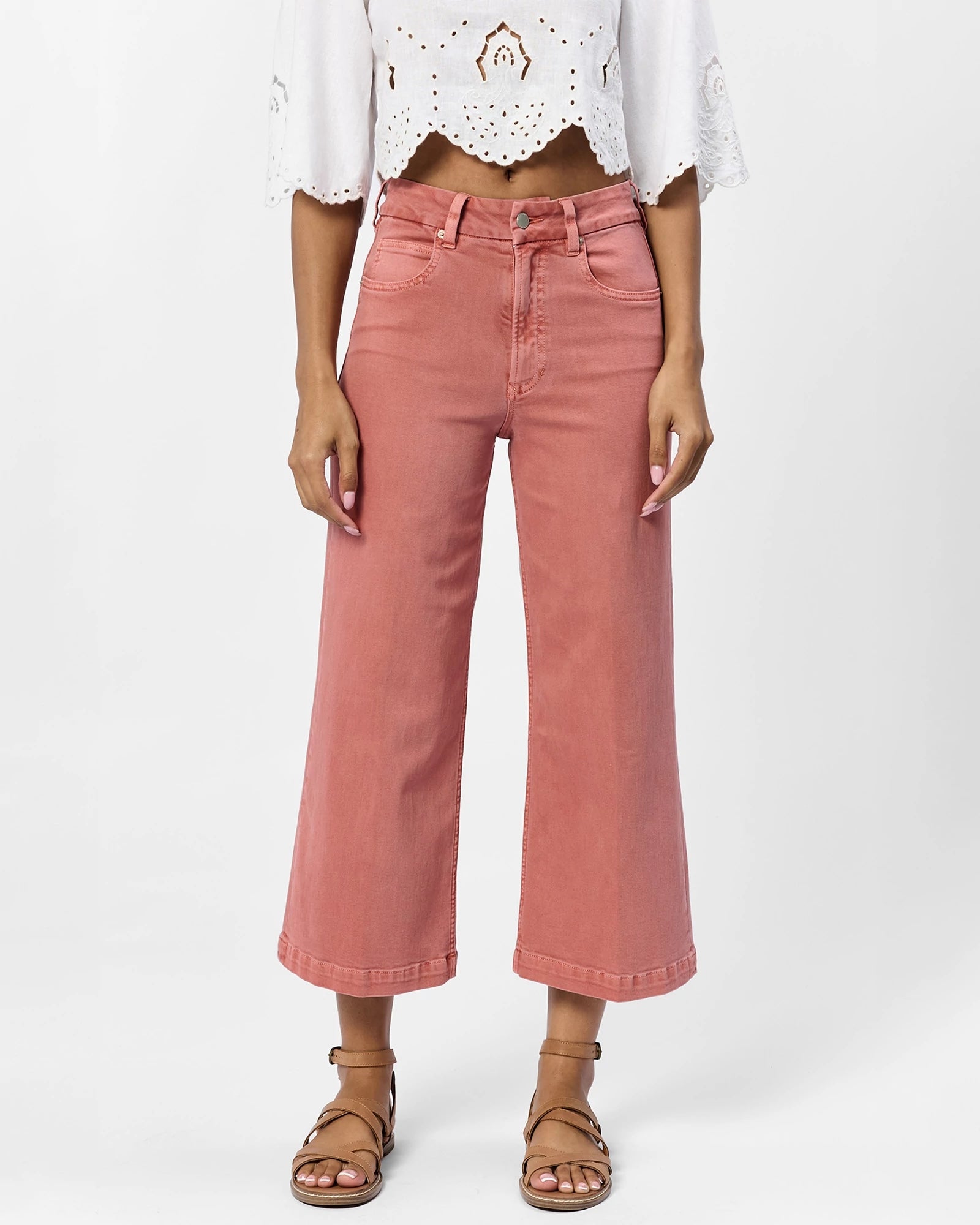 Terracotta $|& Dear John Audrey Super High Rise Wide Leg Jeans - VOF Detail