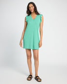 Green Apple $|& SEAS Bliss Ruffle Sleeve Short Dress - SOF Front