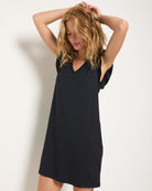 Black $|& SEAS Bliss Ruffle Sleeve Short Dress - VOF Side