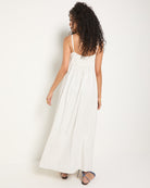 White Stripe $|& SEAS Shores Stripe Linen Maxi Dress - SOF Back