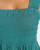Deep Teal $|& SEAS Westbreeze Smocked Maxi Dress - SOF Full Front