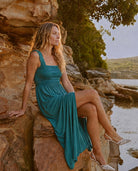Deep Teal $|& SEAS Westbreeze Smocked Maxi Dress - SOF Front