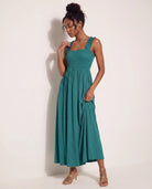 Deep Teal $|& SEAS Westbreeze Smocked Maxi Dress - SOF Side