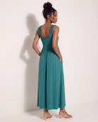 Deep Teal $|& SEAS Westbreeze Smocked Maxi Dress - SOF Front