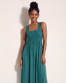 Deep Teal $|& SEAS Westbreeze Smocked Maxi Dress