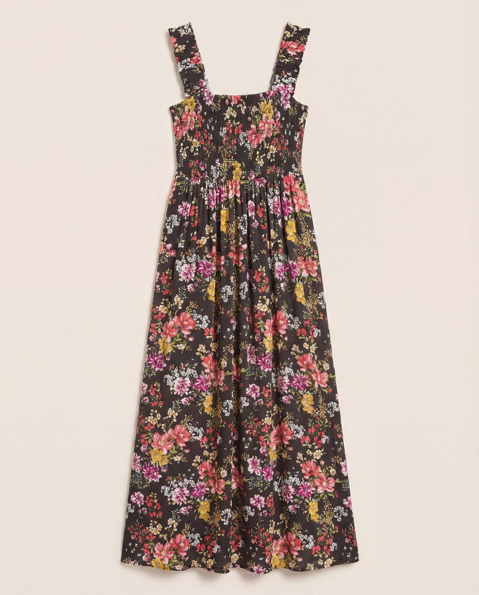 Multi Floral $|& SEAS Westbreeze Printed Smocked Maxi Dress - Hanger Detail