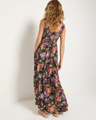 Multi Floral $|& SEAS Westbreeze Printed Smocked Maxi Dress - SOF Back