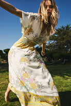 Cream Floral $|& SEAS Topanga Printed Midi Dress - SOF Side