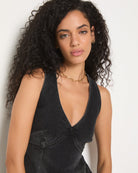 Midnight $|& SEAS Doheny Short Denim Dress - SOF Full Front