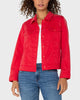 Linen-Blend Trucker Jacket with Shirred Back