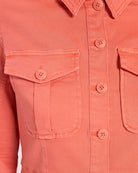 Papaya $|& Liverpool Peplum Hem Trucker Jacket - SOF Detail