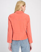 Papaya $|& Liverpool Peplum Hem Trucker Jacket - SOF Back
