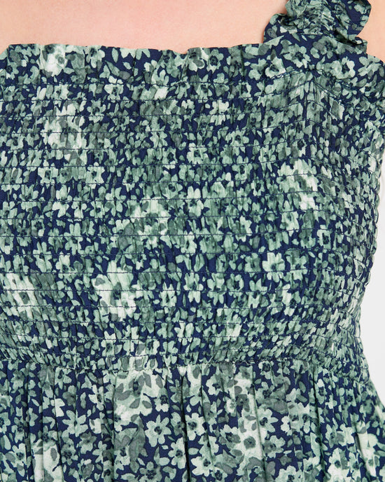 Navy/Seafoam $|& Apricot Tonal Ditsy Print Dress - SOF Full Front