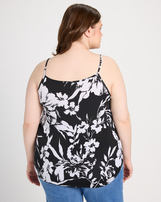 Black/White Floral $|& West Kei Floral Knit Cami - SOF Back