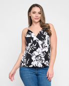 Black/White Floral $|& West Kei Floral Knit Cami - VOF Detail