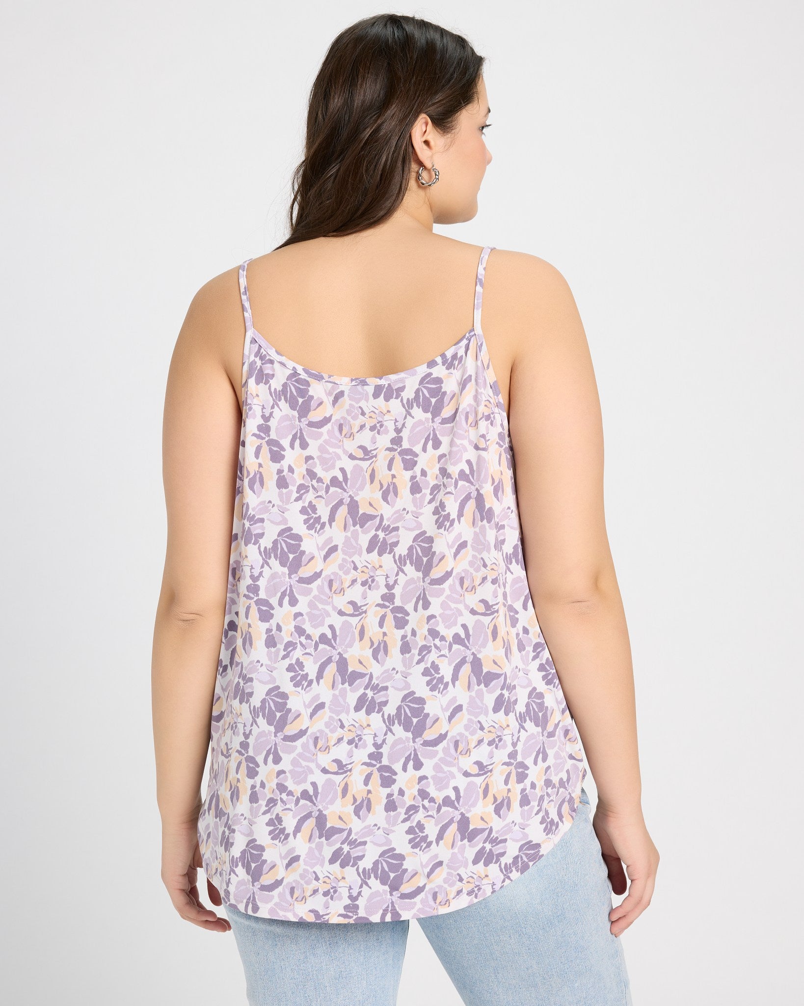 White/Lilac Floral $|& West Kei Floral Knit Cami - SOF Back