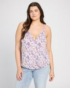 White/Lilac Floral $|& West Kei Floral Knit Cami - SOF Front