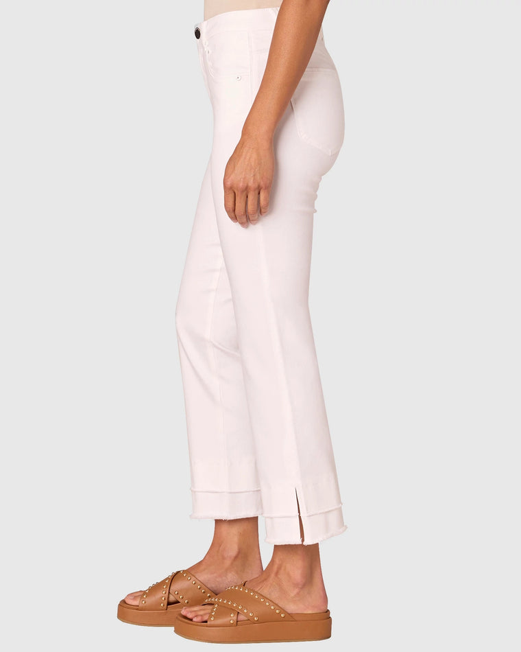 Optic White $|& Democracy Absolution Kick Flare With Double Layer Hem - Hanger Front