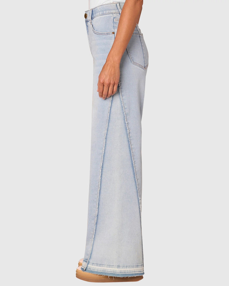 Light Blue $|& Democracy Absolution Skyrise Wide Leg Jeans With Released Hem - Hanger Front